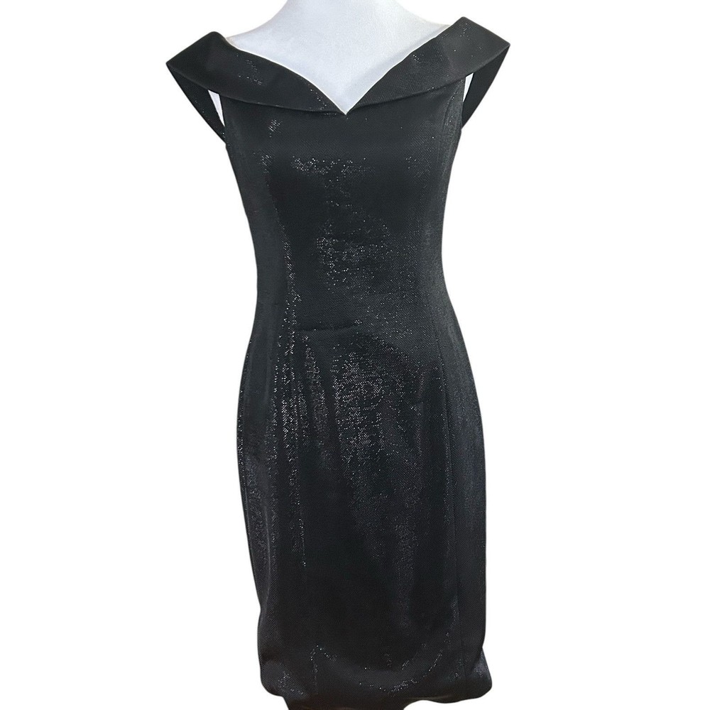 Saboroma Off Shoulder Formal Dress Shimmer/Metalic Look. Boning Bodice Sz6